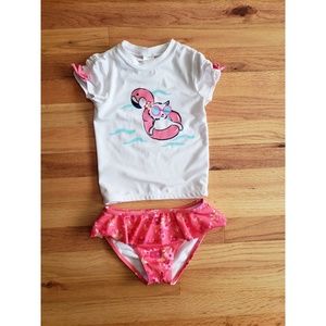 Flamingo 2 piece bathing suit